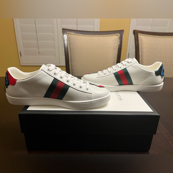New Gucci Ace Embroidered Floral Sneaker Shoes Size 38.5 / US 8.5 - Picture 11 of 16